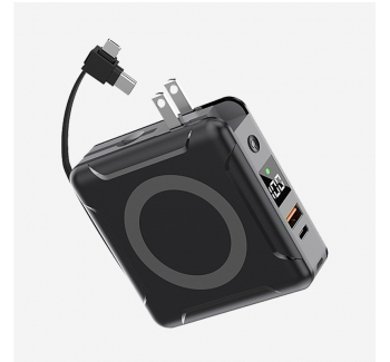 自带线插头10000毫安时大容量充电宝-PD18W双向快充