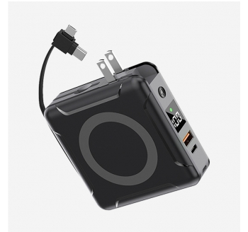 自带线插头10000毫安时大容量充电宝-PD18W双向快充